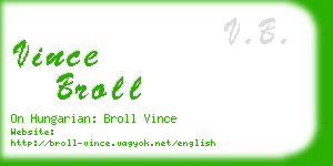 vince broll business card